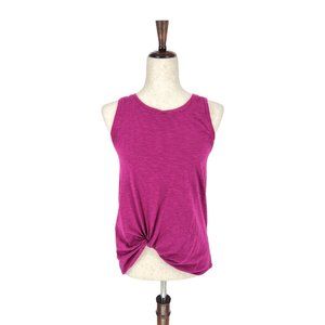 Zella Front Knot Striped Tank | Extra Small